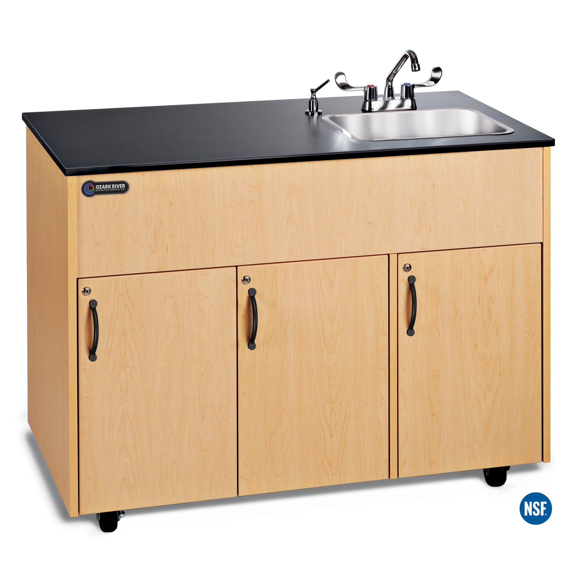 Ozark River Holdings, LLC, Portable sink, hot cold, lam top, deep basin, Model# Advantage 1D Maple